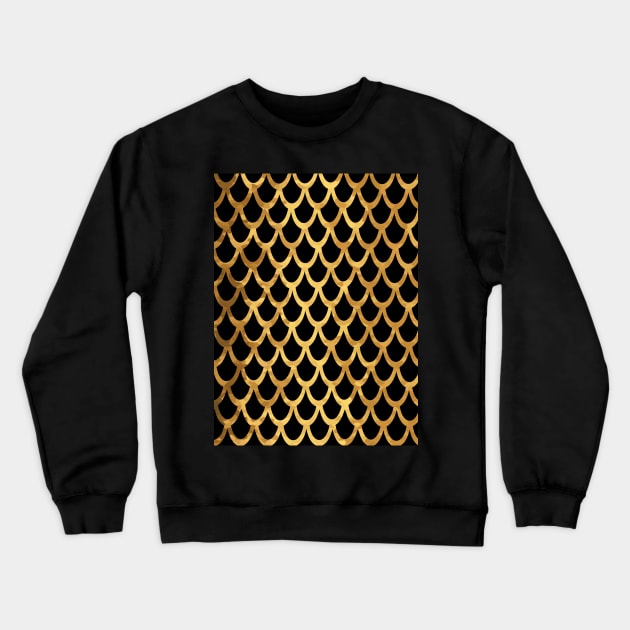 MERMAID Scales Gold And Black Crewneck Sweatshirt by SartorisArt1